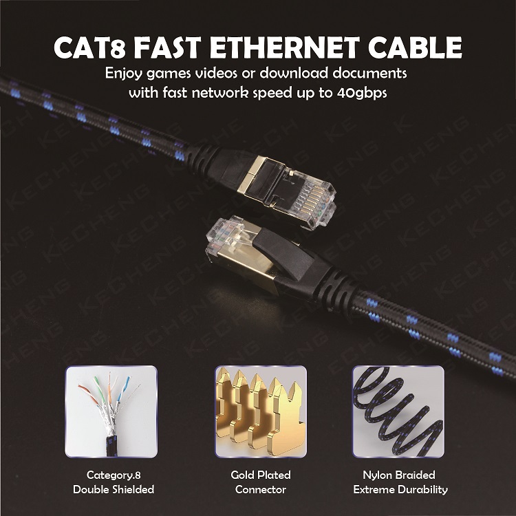 Secure and Reliable: M0802 Shielded SFTP Cat8 Patch Cord Ethernet Cable - Enhance Your Network Perfo